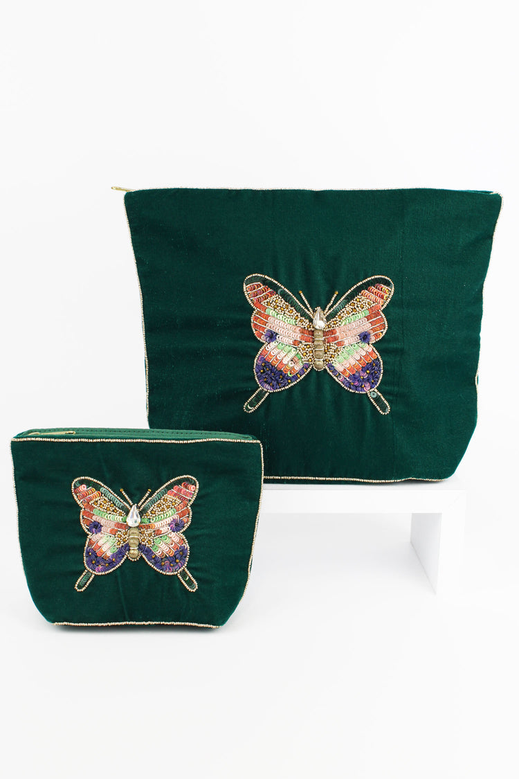 Jewelled Butterfly Make up Bag