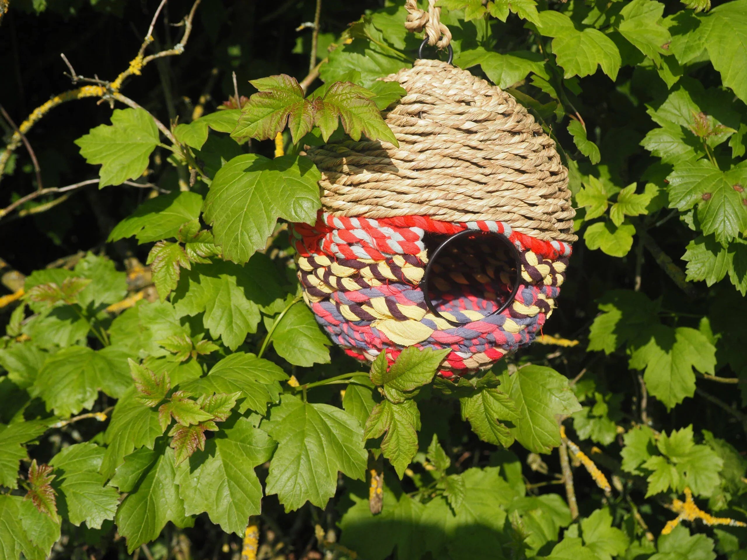 Munja & Reclaimed Sari Fabric Bird Nester - Ball