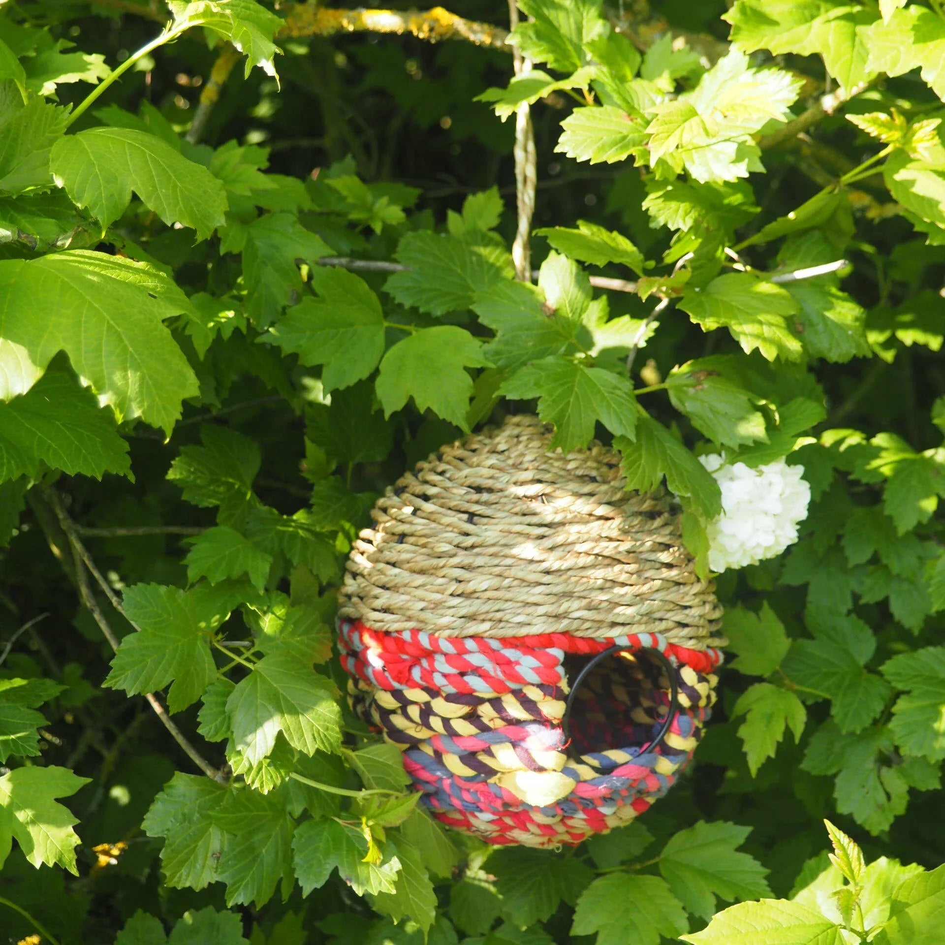 Munja & Reclaimed Sari Fabric Bird Nester - Ball