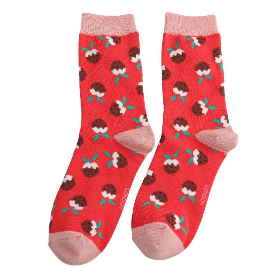 Women’s Matchbox Socks Christmas Puddings - MIss Sparrow