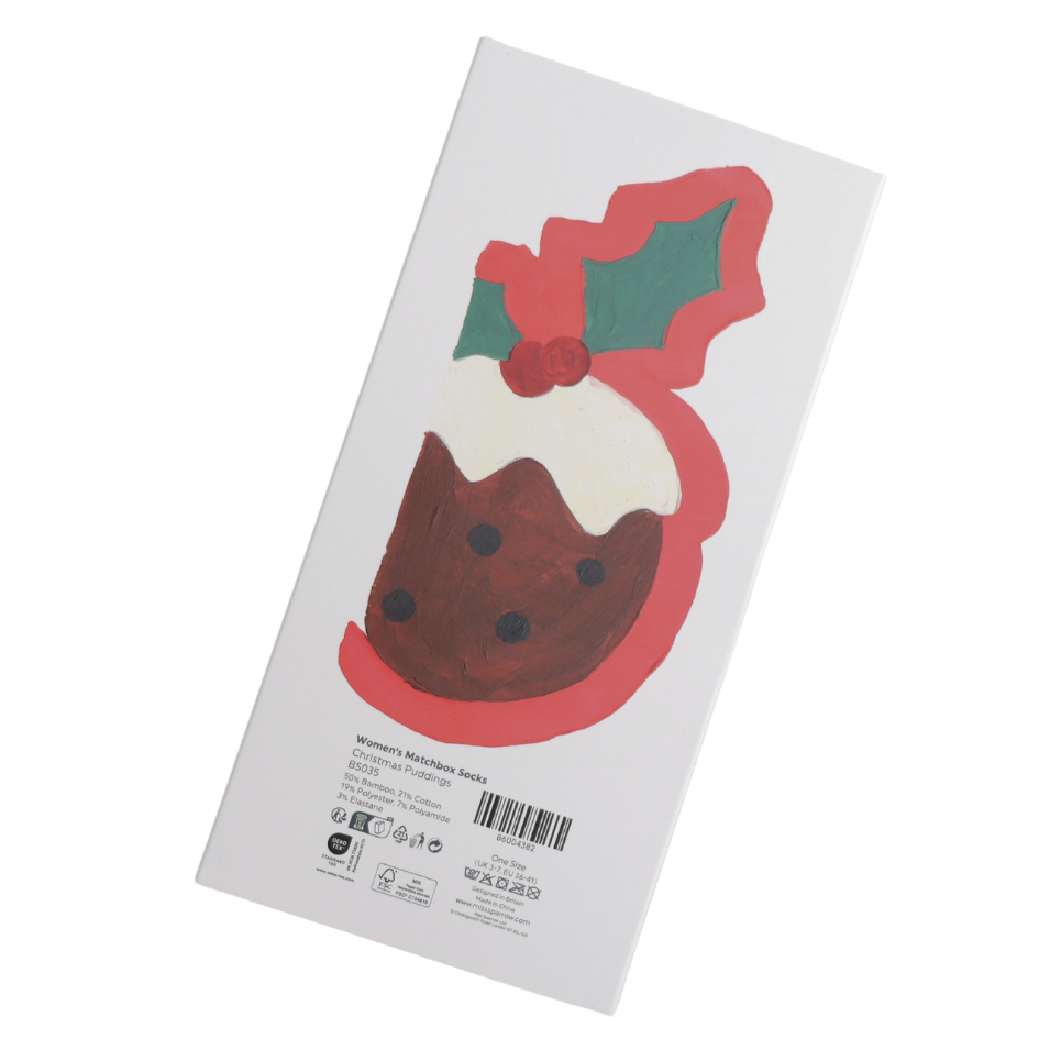 Women’s Matchbox Socks Christmas Puddings - MIss Sparrow