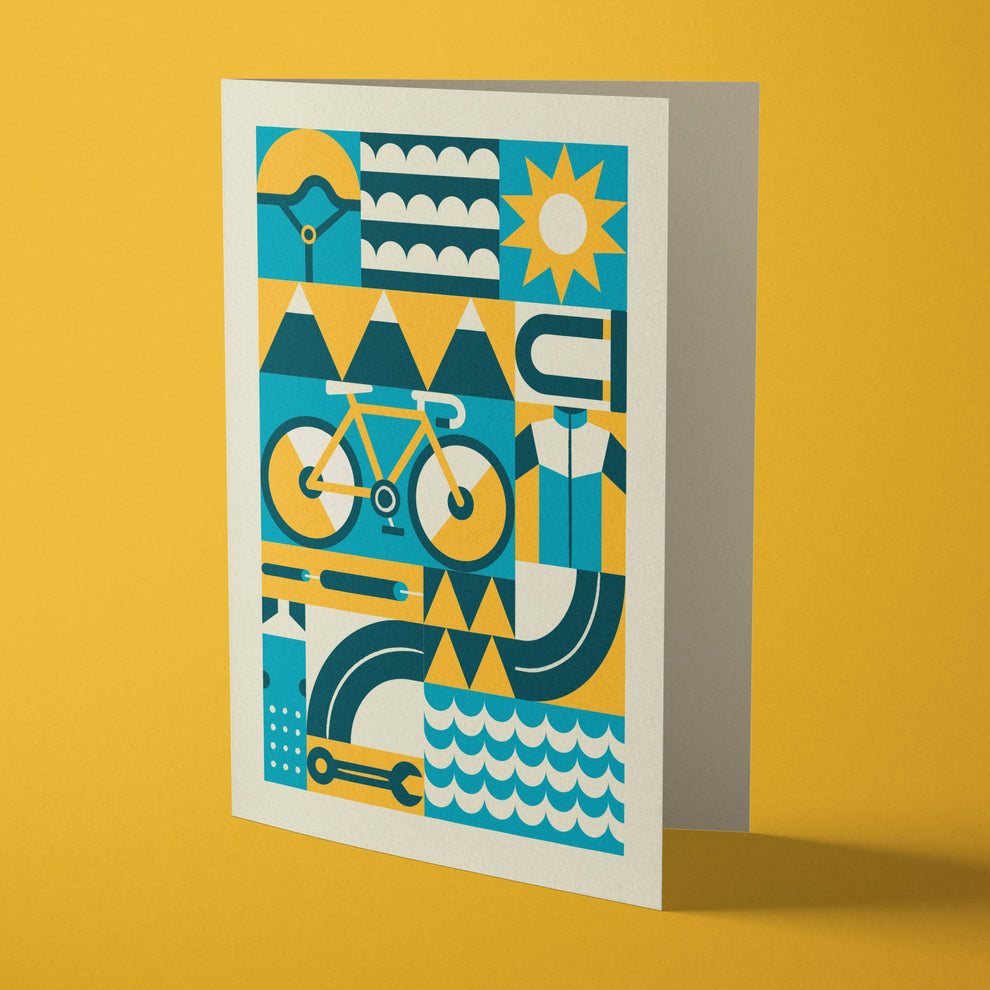 Cycling Geometric Reusable Art Card