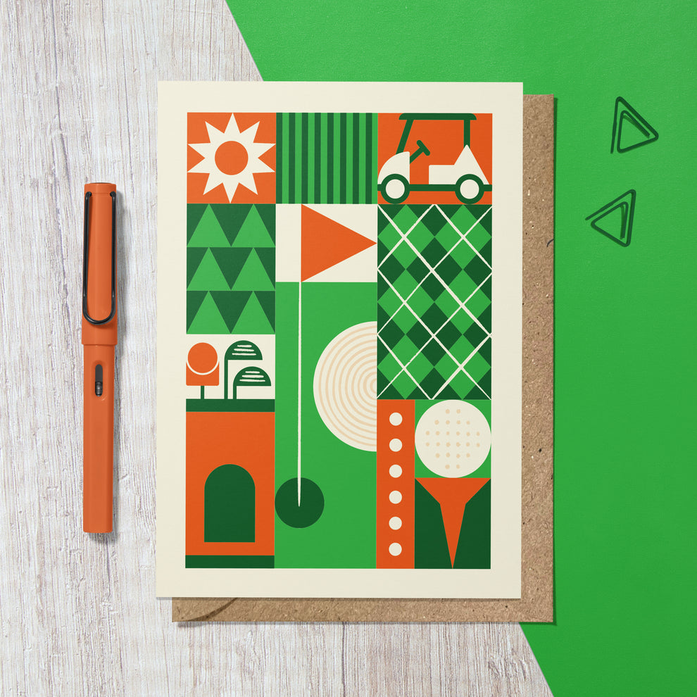 Golf Geometric Reusable Art Card