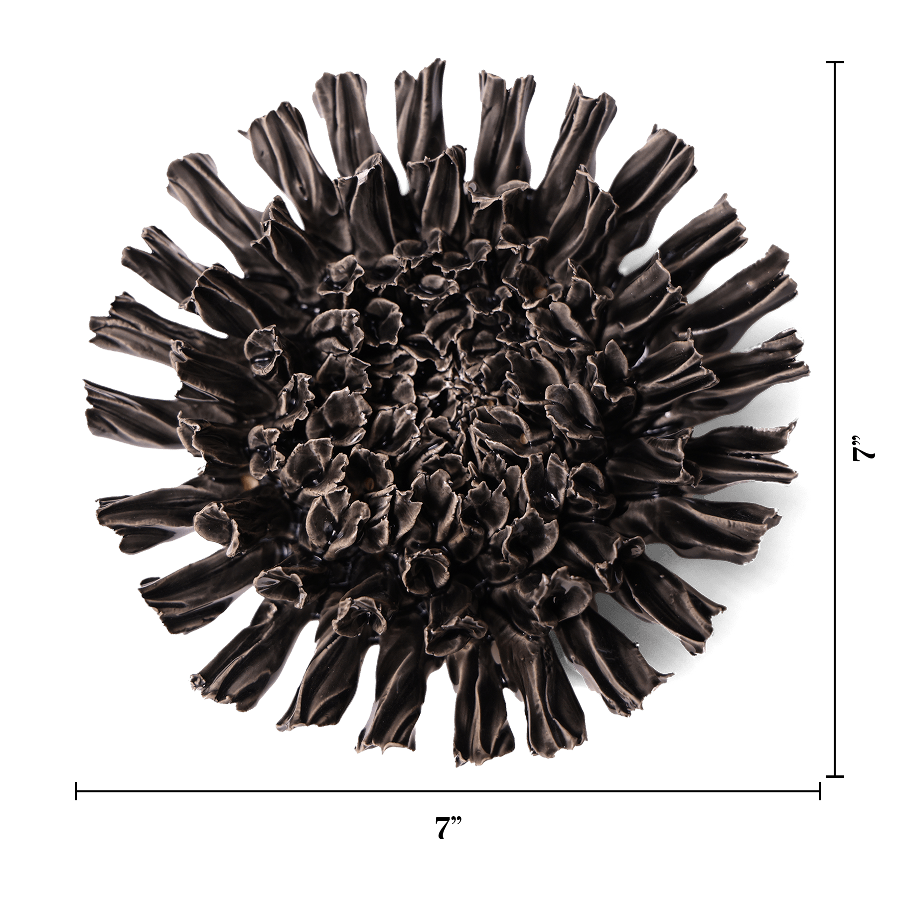 Ceramic Flower Wall Art Flower Fractal Black 5