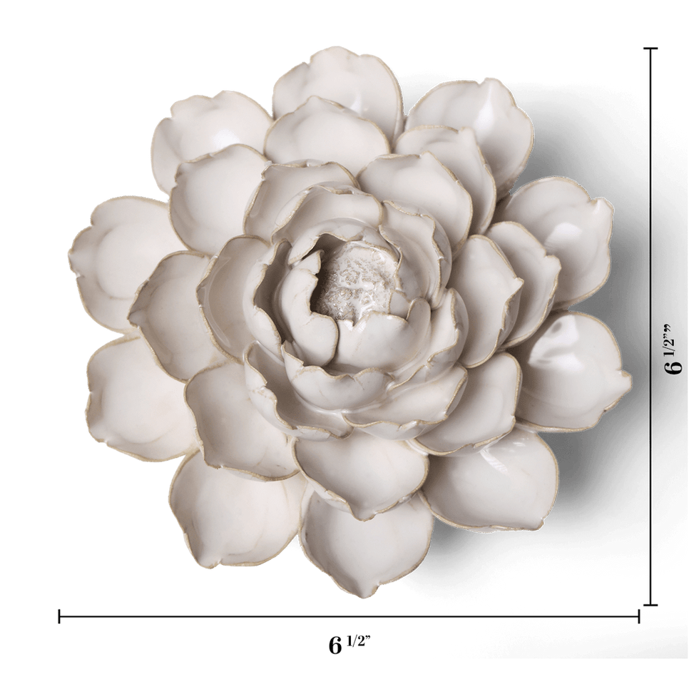Coastal Ceramic Flower Ivory Cabbage Flower