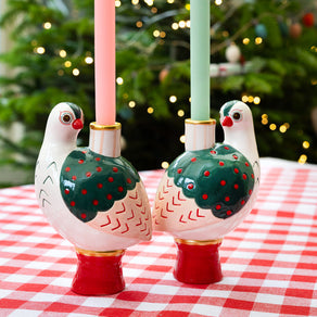 Hand-Painted Bird Ceramic Candle Holder - 20cm