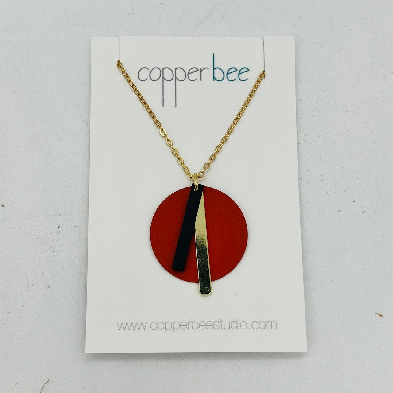 Bauhaus Geometric Shapes Pendant Intersect Necklace