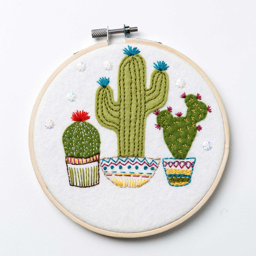 Cactus Felt Applique Hoop Kit - Corinne Lapiere