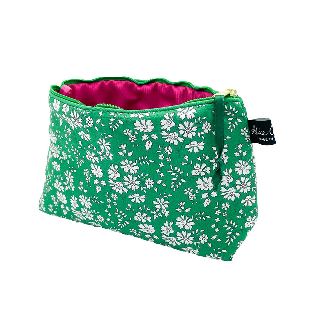 Liberty Fabric Cosmetic Bag - Capel Emerald