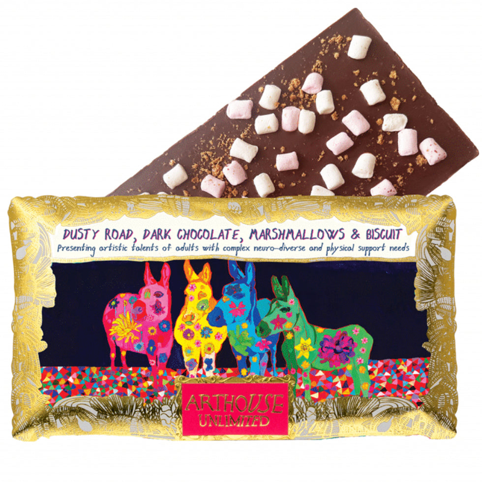 Arthouse Unlimited Dusty Road, Silky Dark, Marshmallows & Biscuit Chocolate Bar