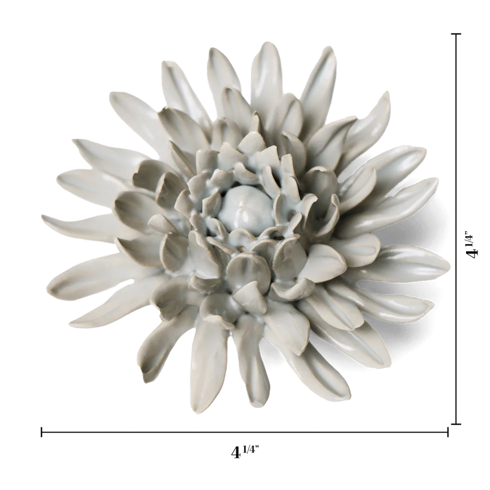 Ceramic Flower Wall Art Panache Green Spider Mum