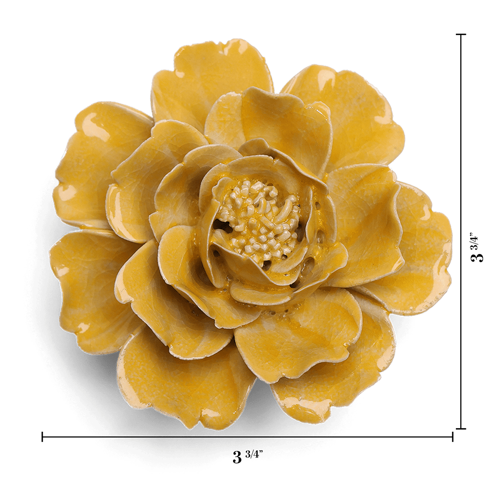 English Garden Ceramic Flower Yellow Rose