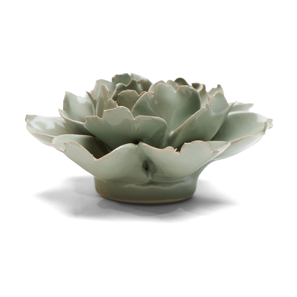 Ceramic Flower Wall Art Flower Green Rose