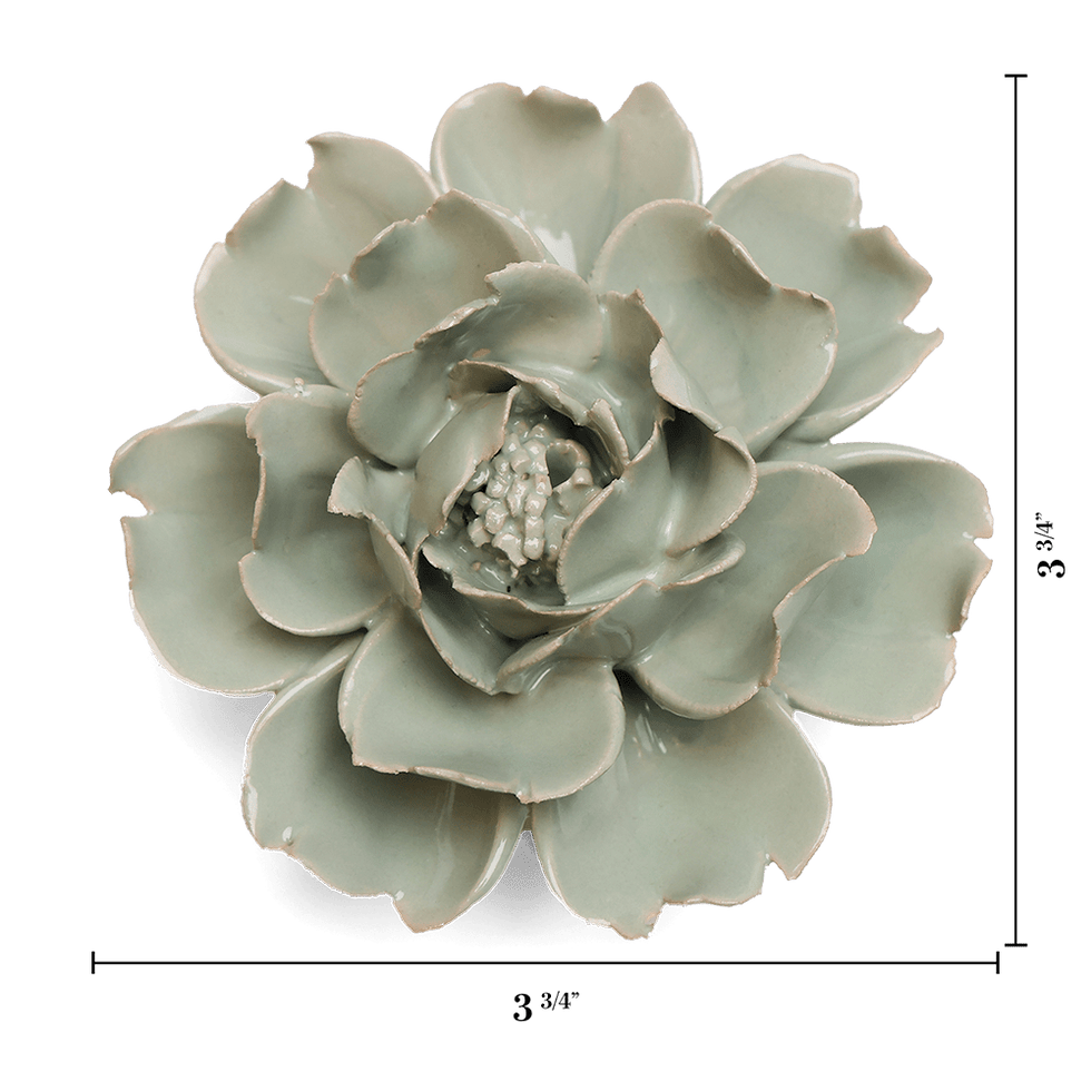 Ceramic Flower Wall Art Flower Green Rose