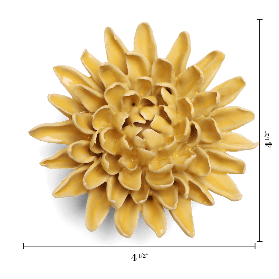 English Garden Ceramic Flower Yellow Chrysanthemum