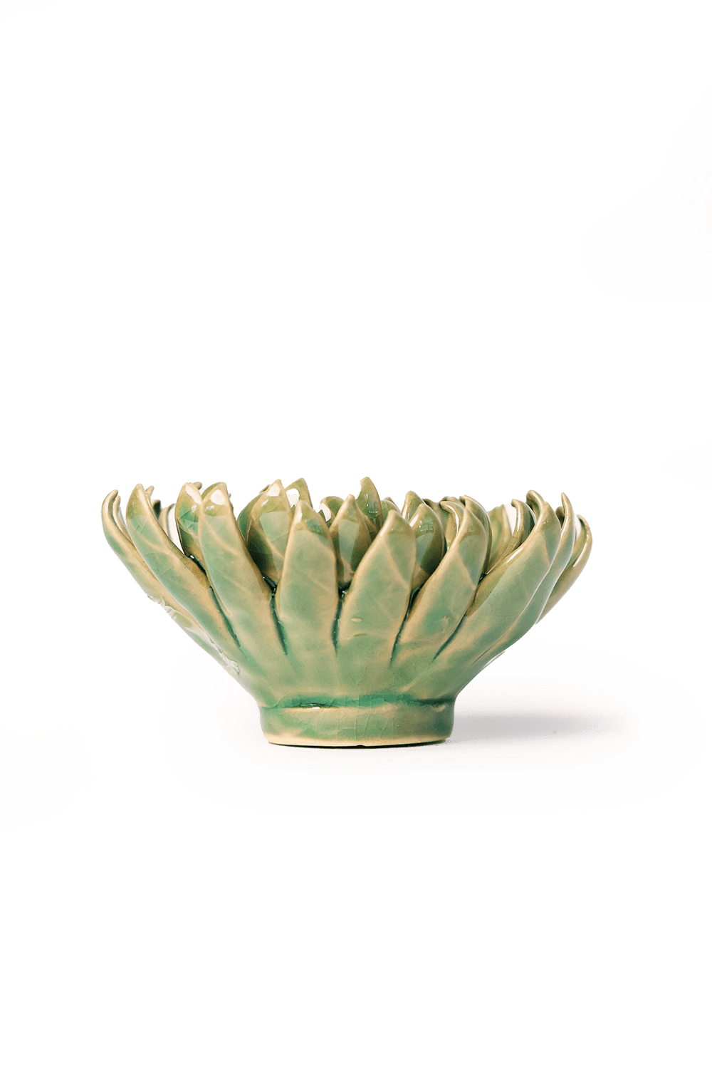 Ceramic Flower Wall Art Jungle Green Pompom Mum