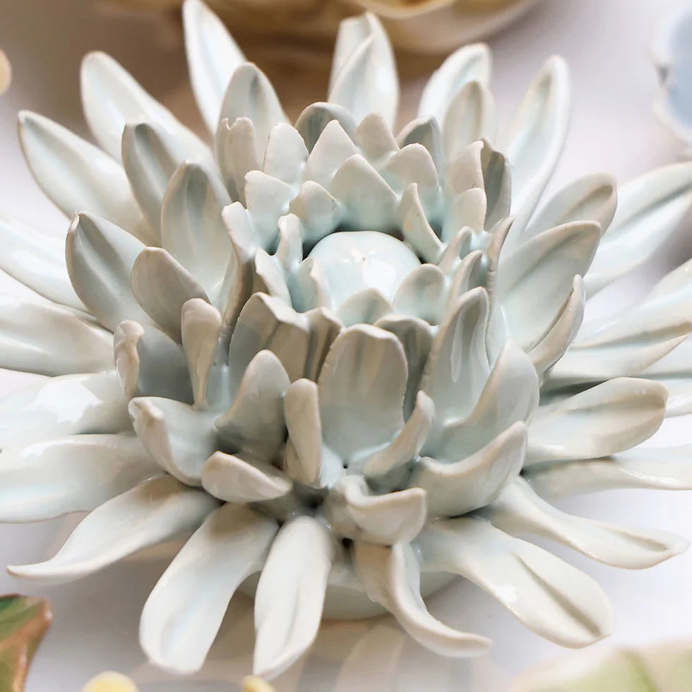 Ceramic Flower Wall Art Panache Green Spider Mum