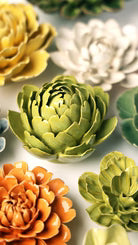 Ceramic Flower Wall Art Chartreuse Queen Protea