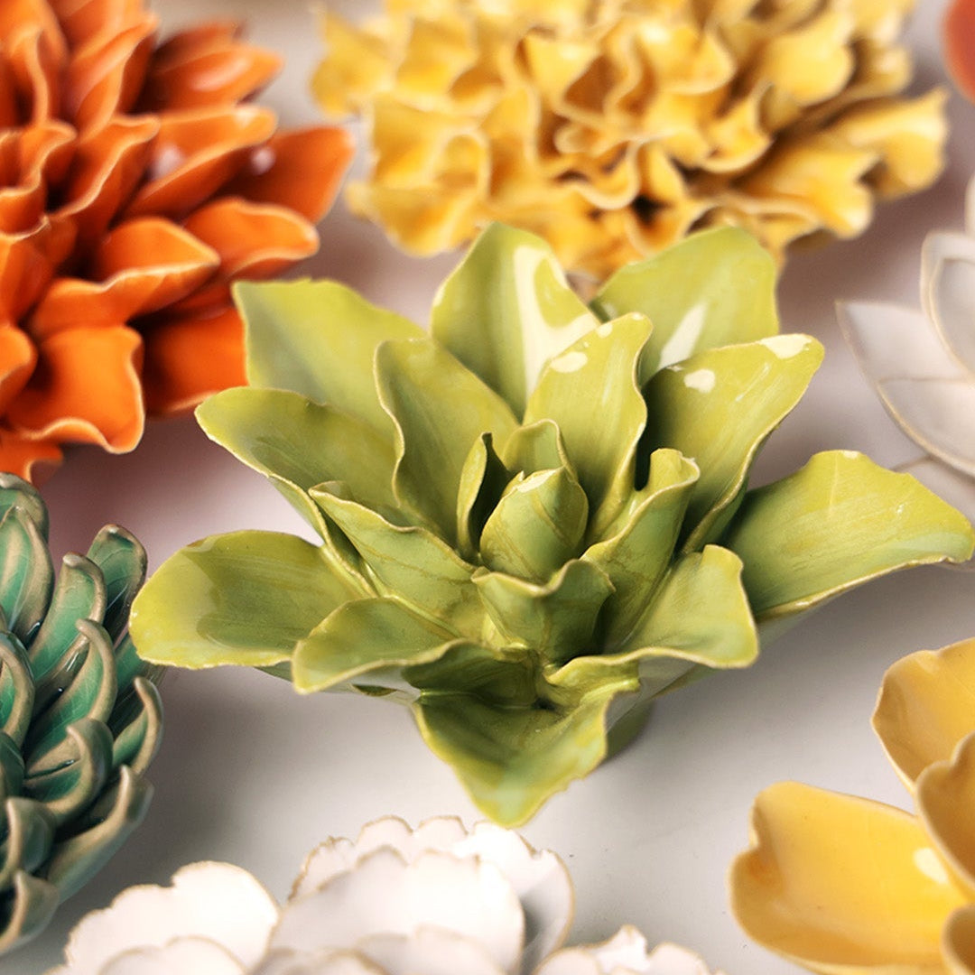 Ceramic Flower Wall Art Chartreuse Tiger Lily