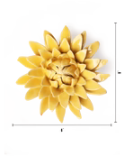 Ceramic Flower Wall Art Burnt Yellow Strawflower