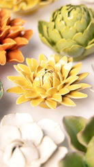 Ceramic Flower Wall Art Burnt Yellow Strawflower