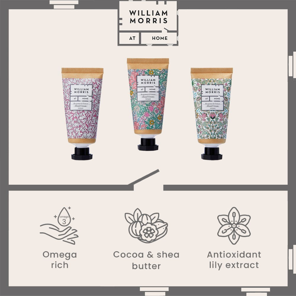 William Morris At Home - Bergamot & Vetiver Hand Cream Trio