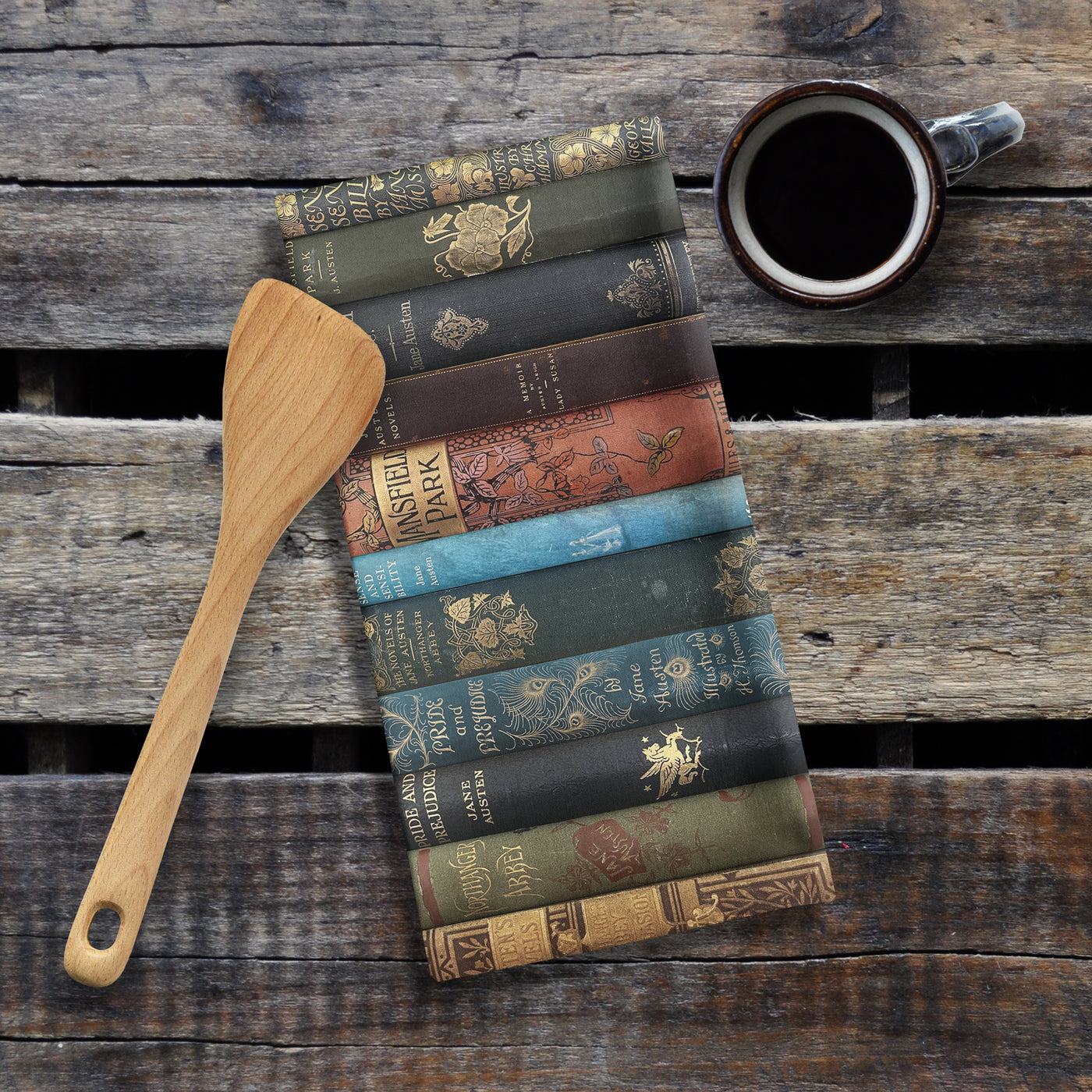 Tea Towel Jane Austen A Collection of Book Spines