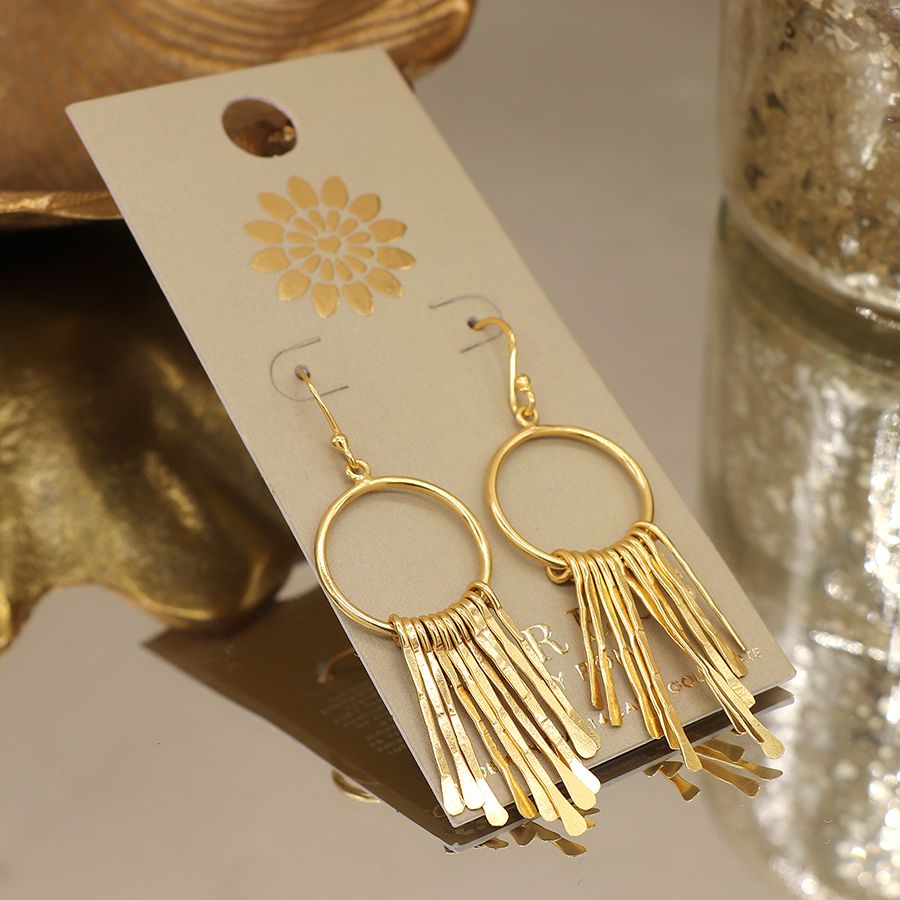 Gold Plated Hoop & Multi Strand Earrings