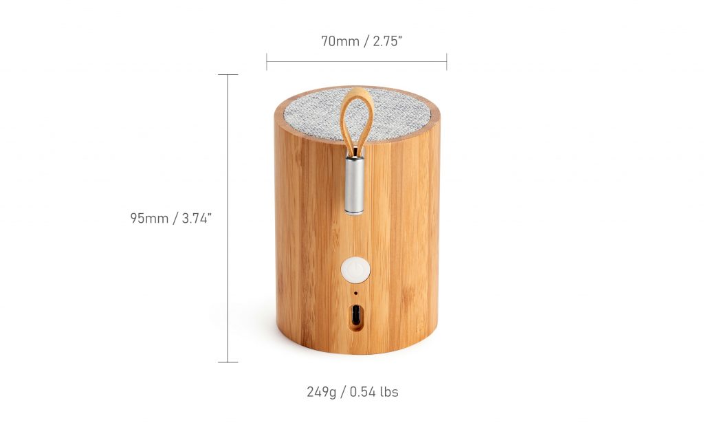 Gingko - Drum Light Bluetooth Speaker - Bamboo
