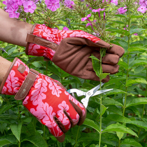 Oak Leaf Poppy - Women's Gardening Gloves S/M