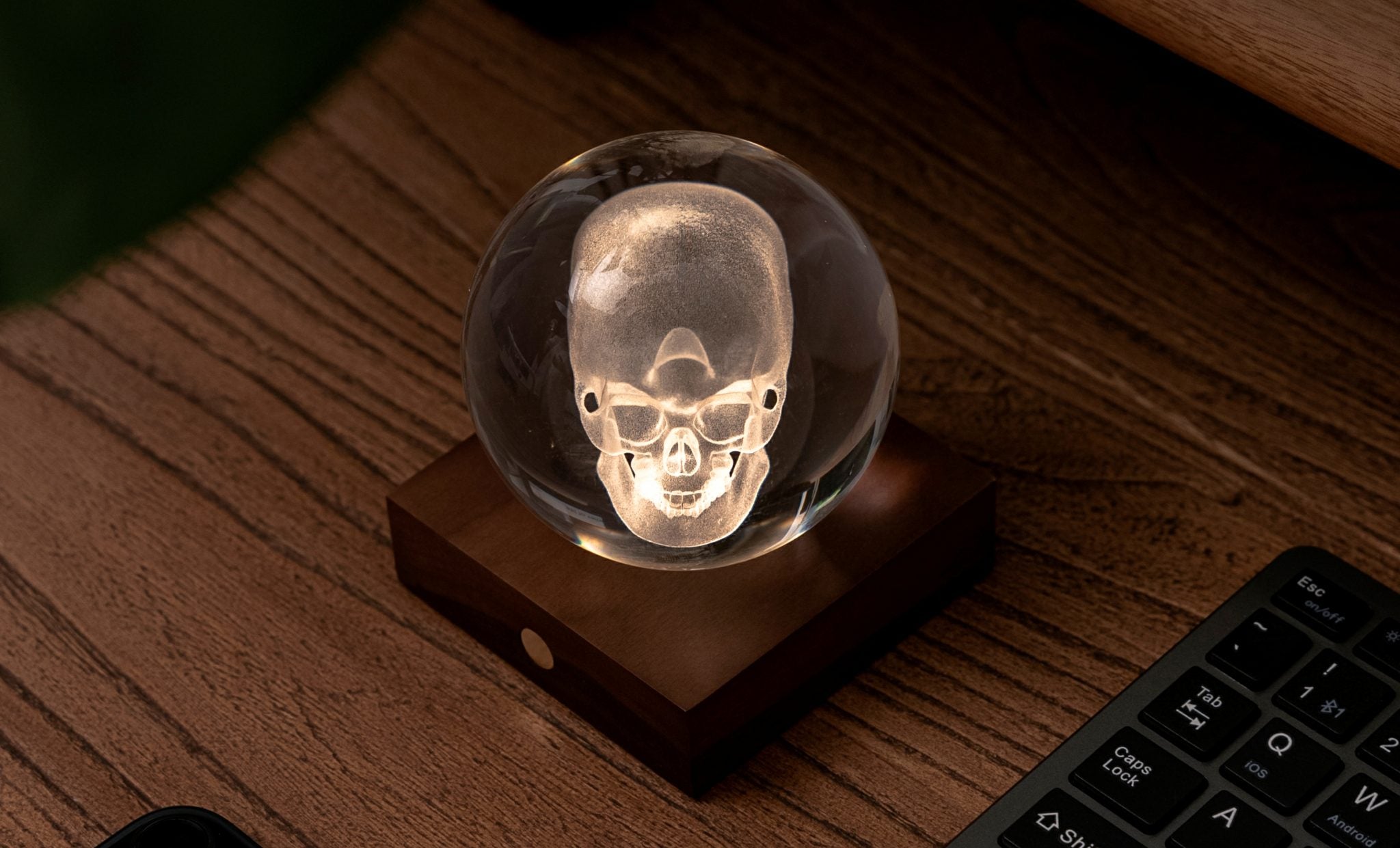 Gingko Amber Crystal Light - Skull