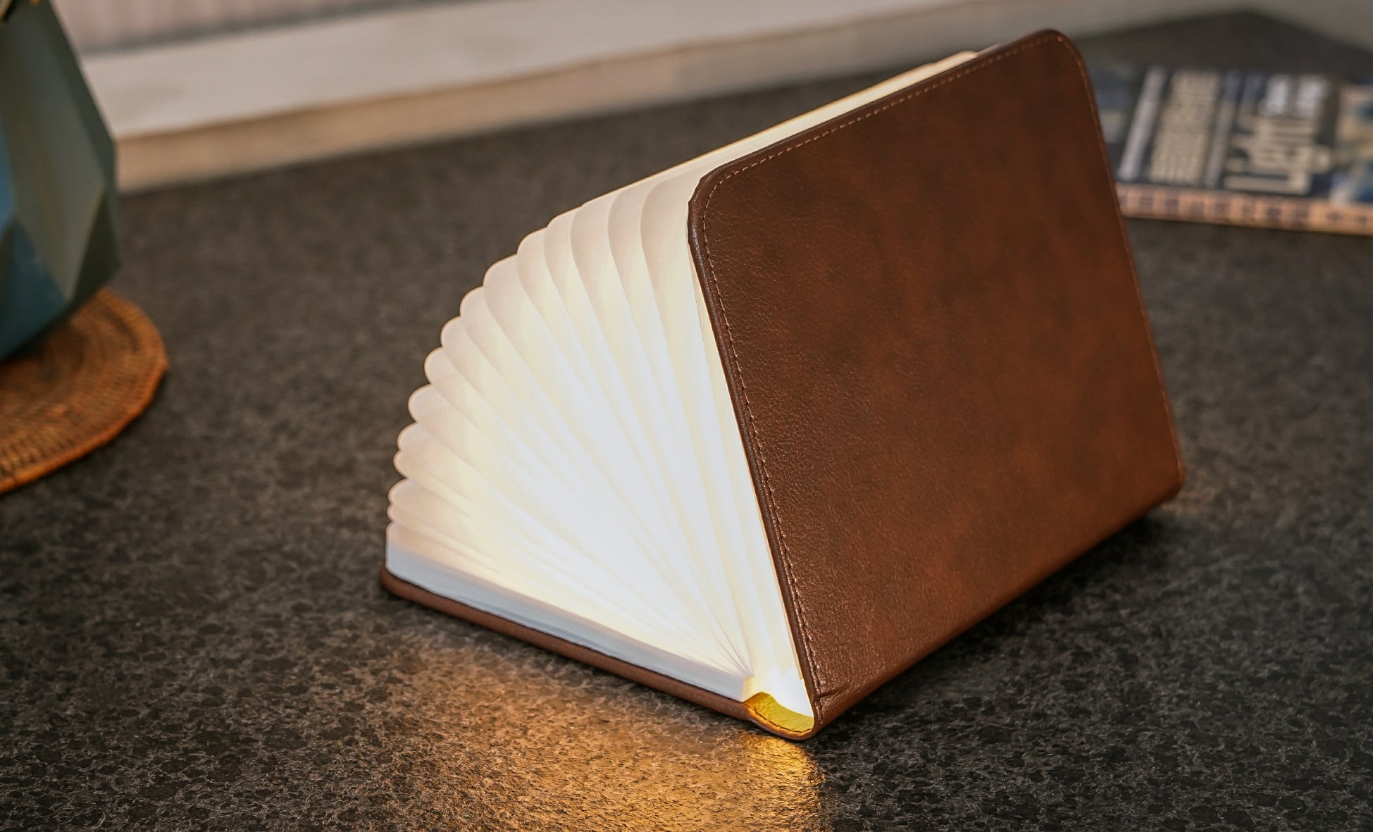 Gingko Smart Book Light  - Brown Leather