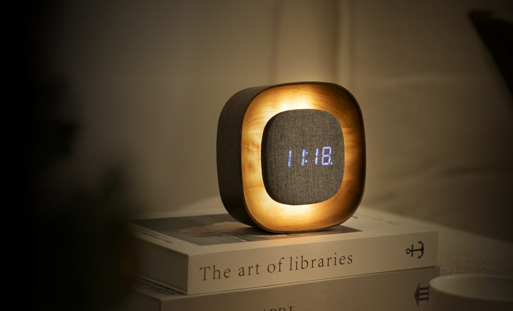 Gingko Lumos Clock - Square Walnut