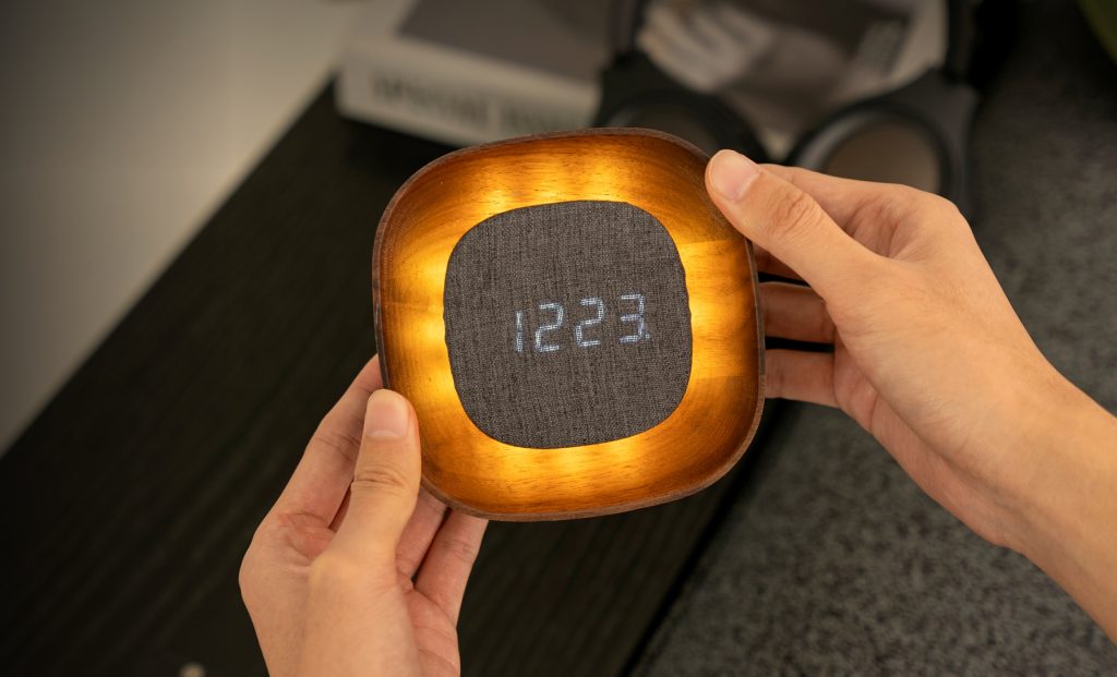 Gingko Lumos Clock - Square Walnut