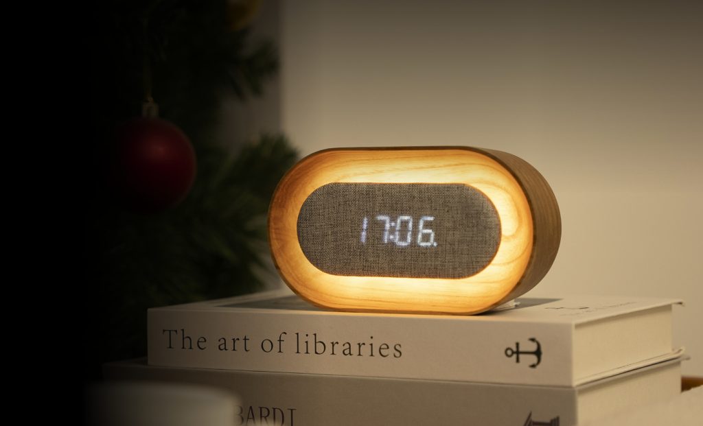 Gingko Lumos Clock - Oval Walnut
