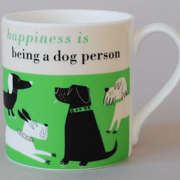 Repeat Repeat - Happiness Dog Person Bone China Mug Green