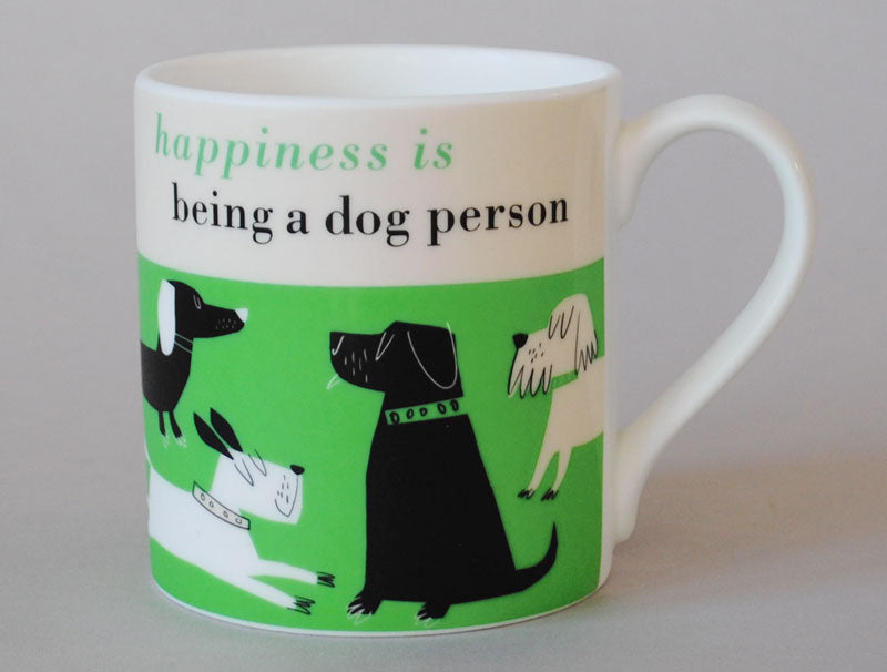 Repeat Repeat - Happiness Dog Person Bone China Mug Green