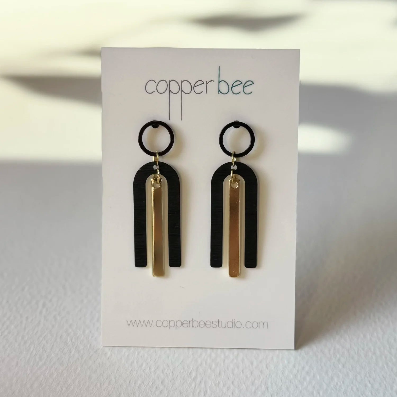 Black + Brass Arch Earrings