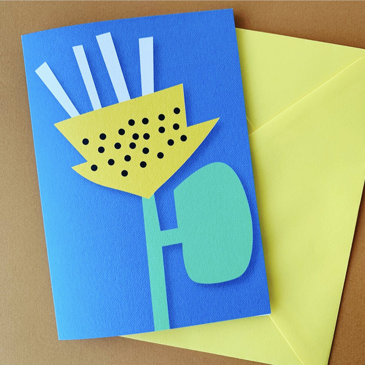 Sunny Yellow Flower Card by Fiona Wilson