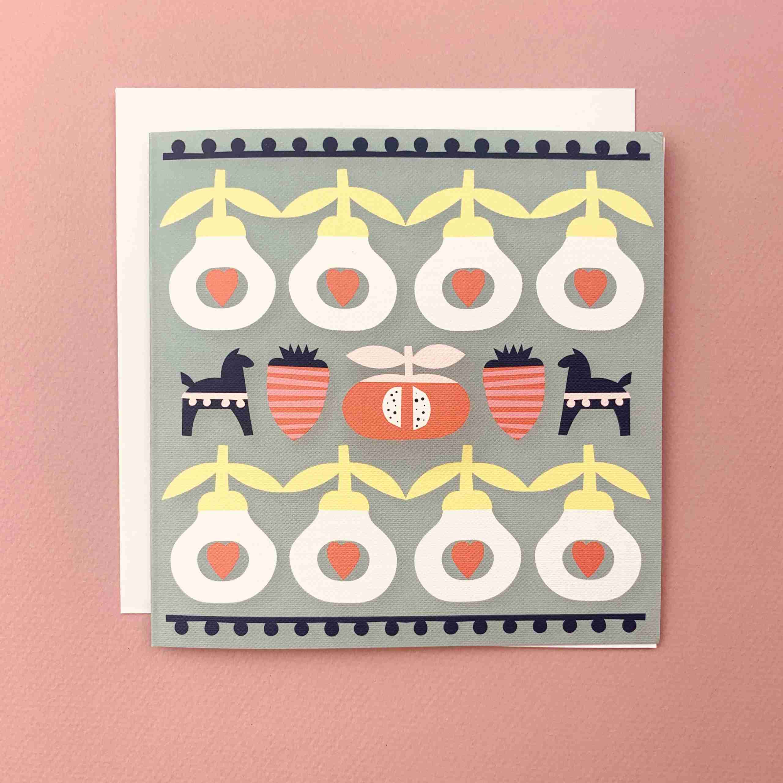 Pears & Horses Card by Fiona Wilson