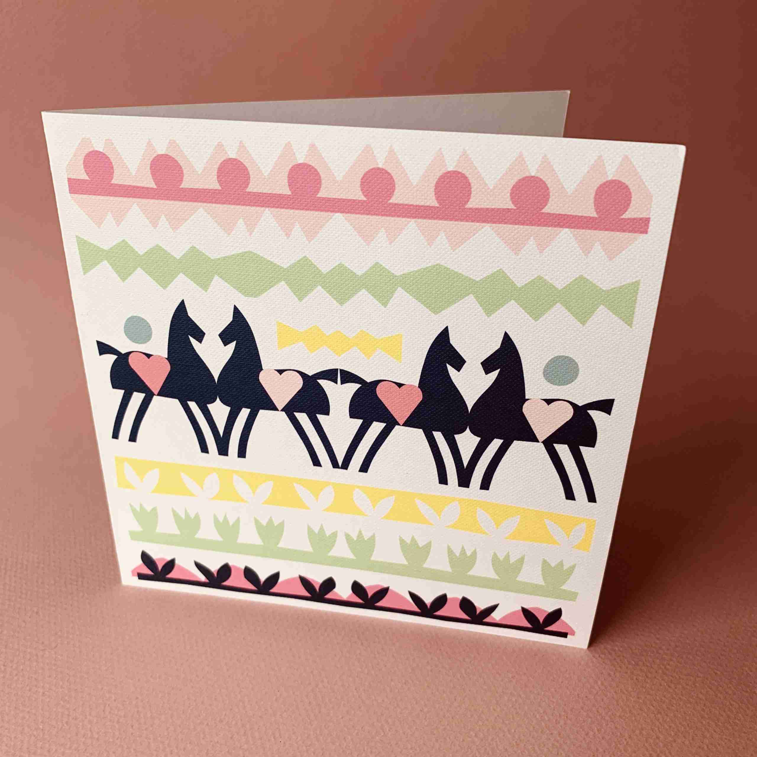 Horses and Hearts Card by Fiona Wilson