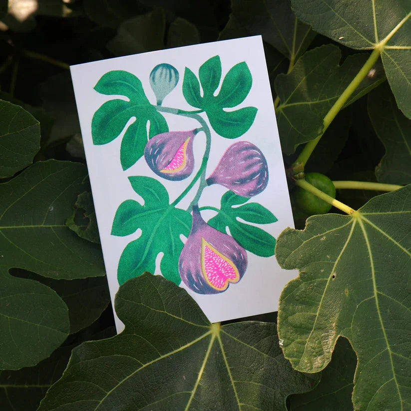 Fig Riso Print Greeting Card