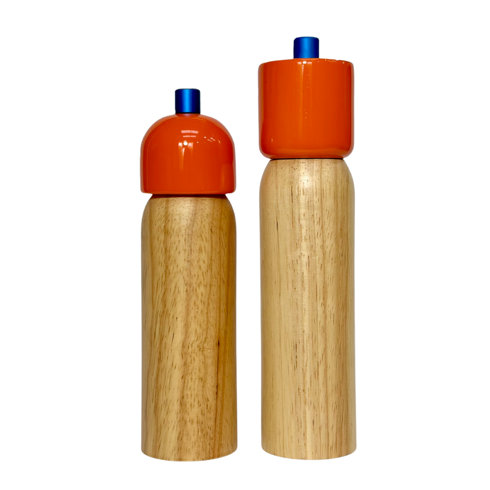 MÆGEN Salt & Pepper Grinder | Orange & Blue - Small & Large