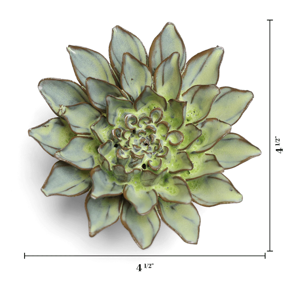 Ceramic Flower Wall Art Pear Green Calico Aster