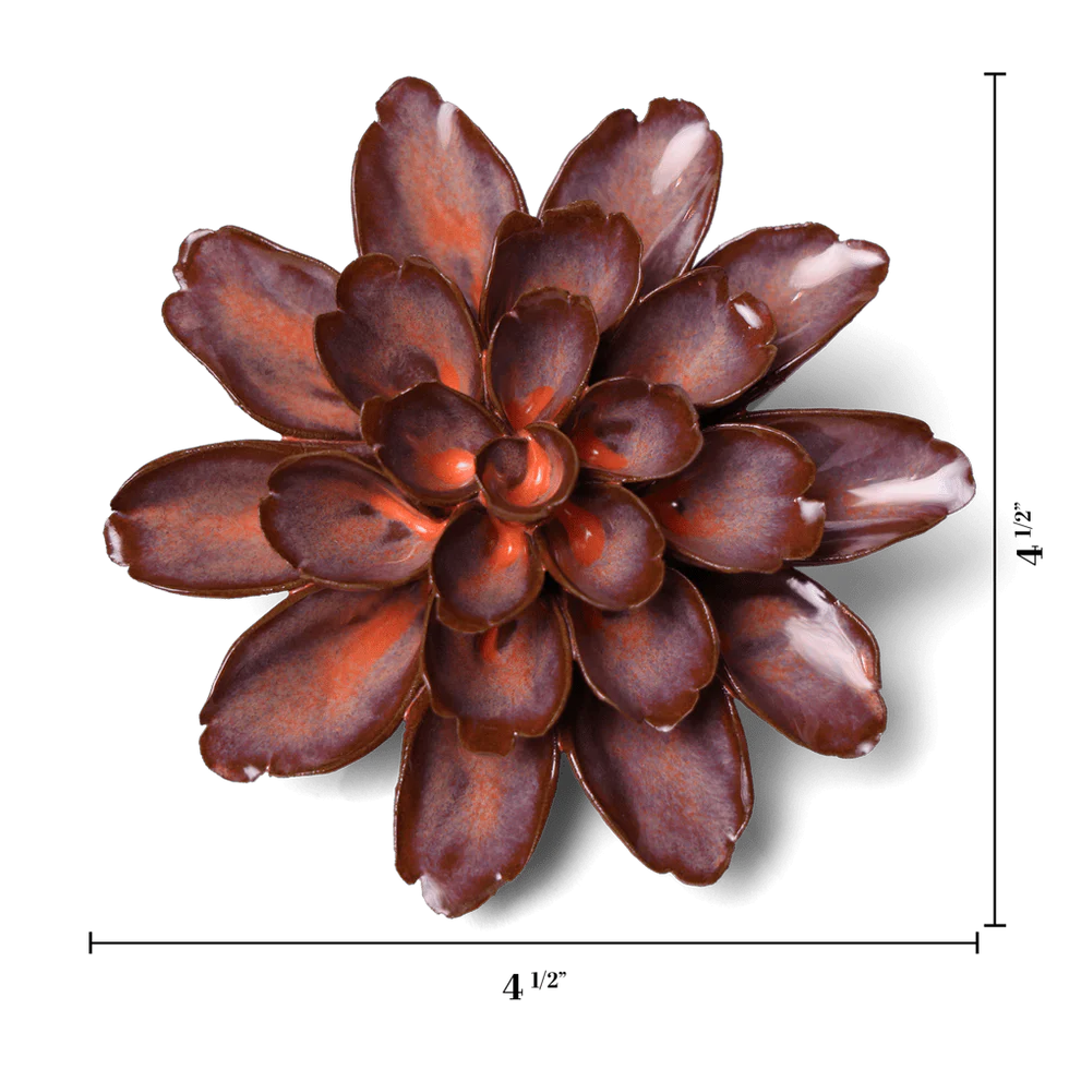 Ceramic Flower Wall Art Peach Mocha Cornflower