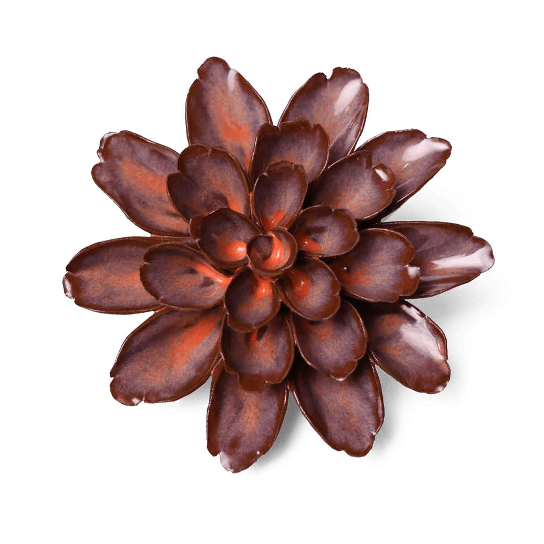 Ceramic Flower Wall Art Peach Mocha Cornflower