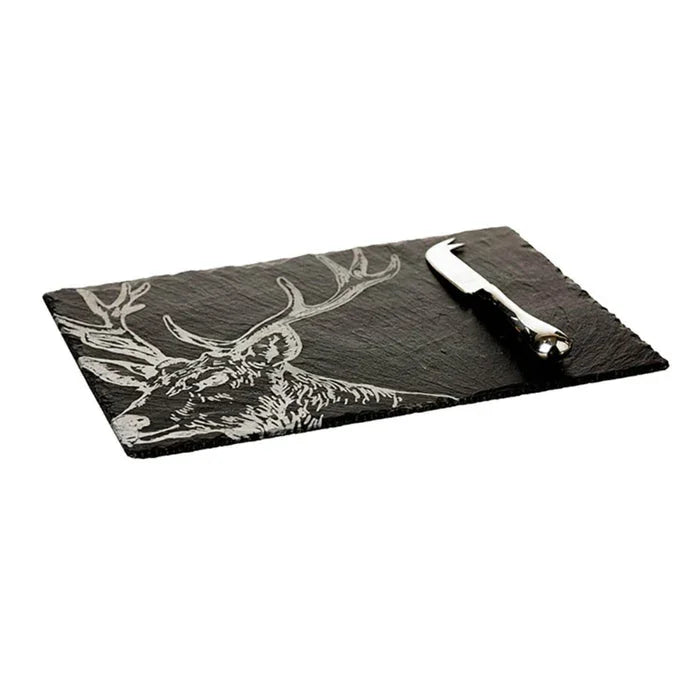 Stag Slate Cheese Board & Knife Set
