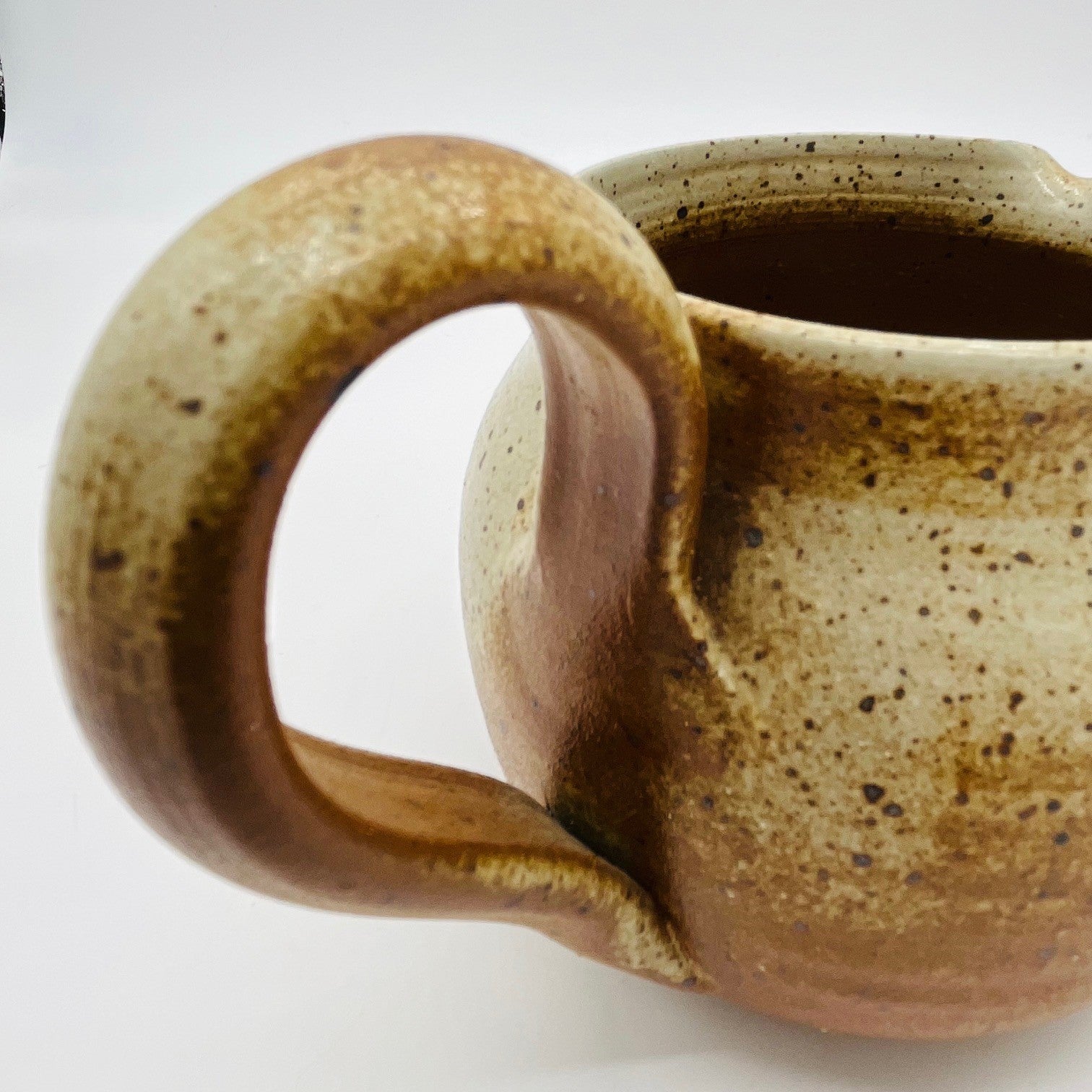 Studio Pottery Jug With Quirky Side Handle