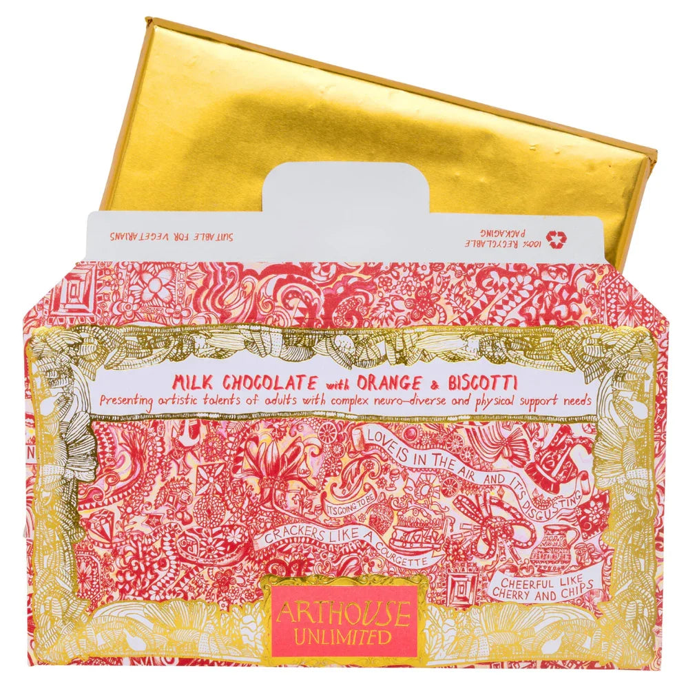 Arthouse Unlimited - Milk Chocolate Bar with Orange and Biscotti
