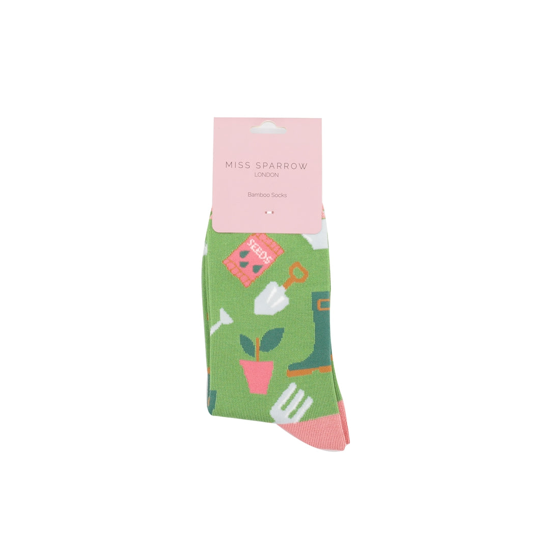 Miss Sparrow - Gardening Gear Socks Green